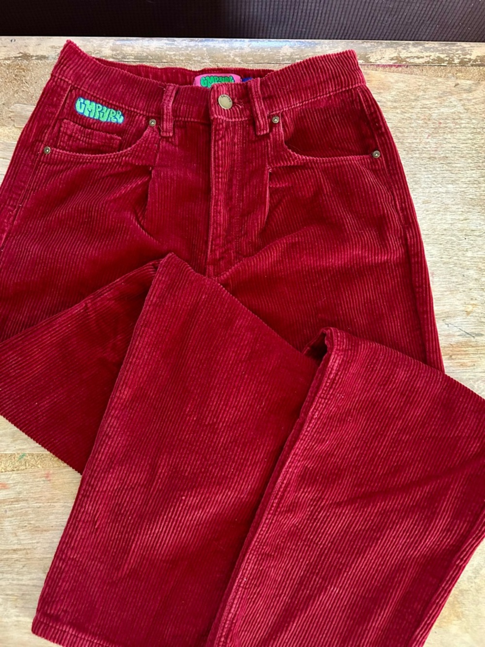 Empyre “Tori”  skate style Women's Red Corduroy Straight-Leg Pants
